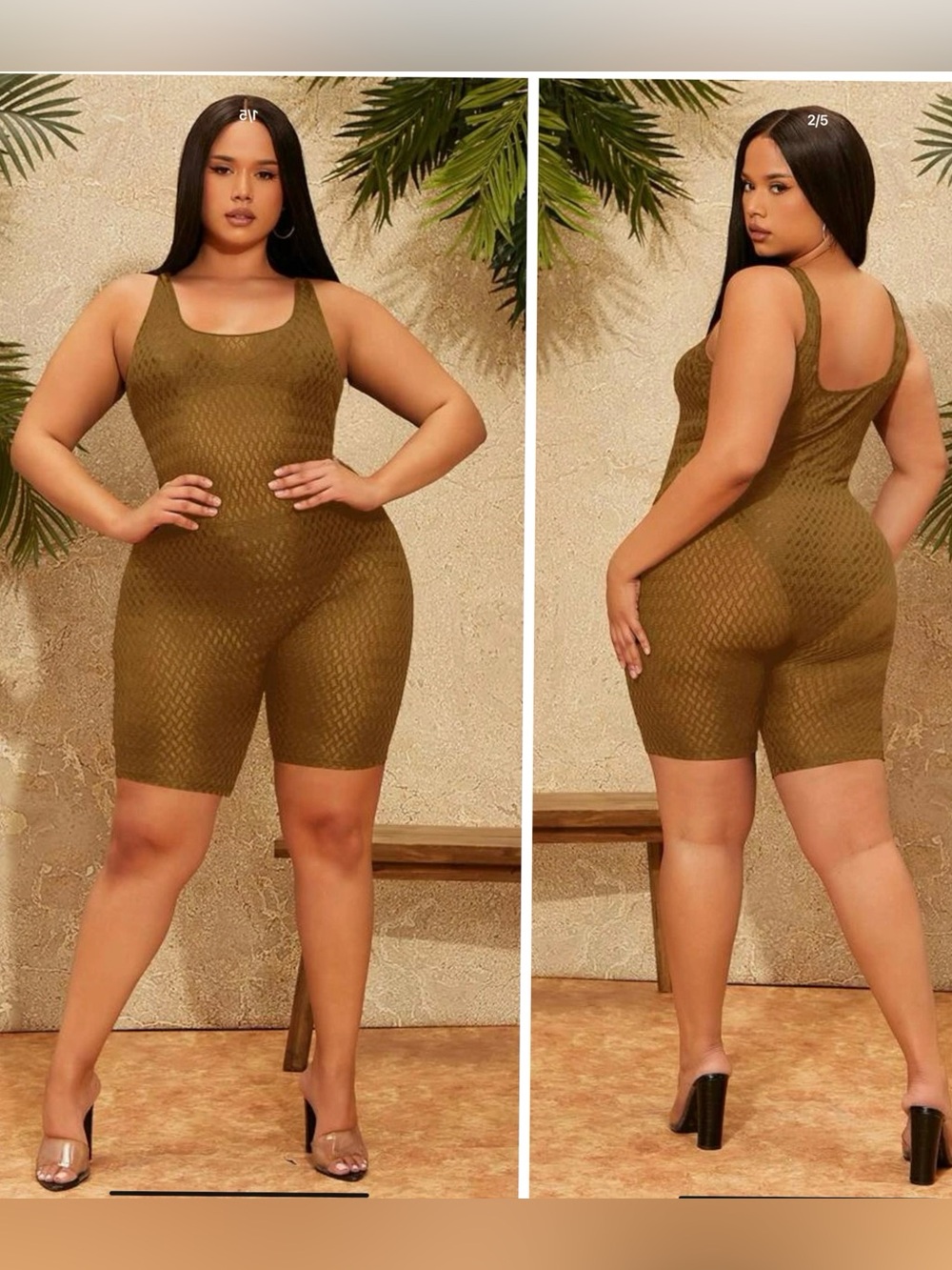 Plus Size Sheer Romper
